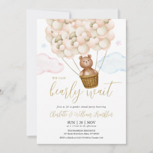 Invitation Fête de révélation du sexe de l'ours en peluche Be