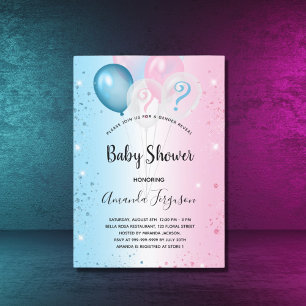 Invitation Fête de révélation du sexe du bébé rose bleu garço