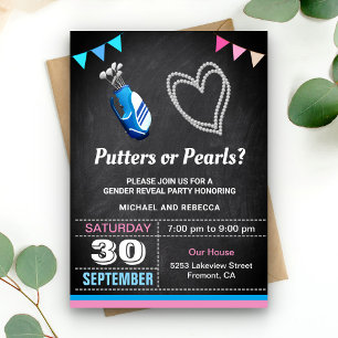 Invitation Fête de révélation du sexe Putters ou Perles