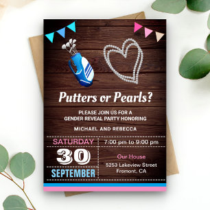 Invitation Fête de révélation du sexe Putters ou Perles