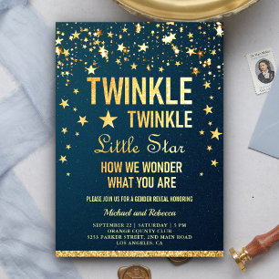 Invitation Fête de Révélation du Sexe Twinkle Twinkle Little