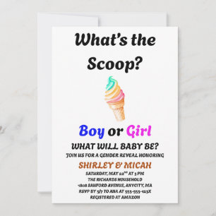 Invitation Fête de révélation du sexe : What's the Scoop