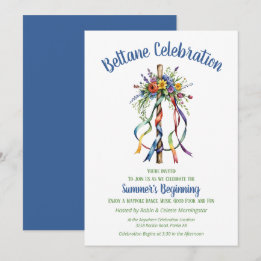 Invitation Fête de Sabbat de la Fleur d'Été de la Maypole de 