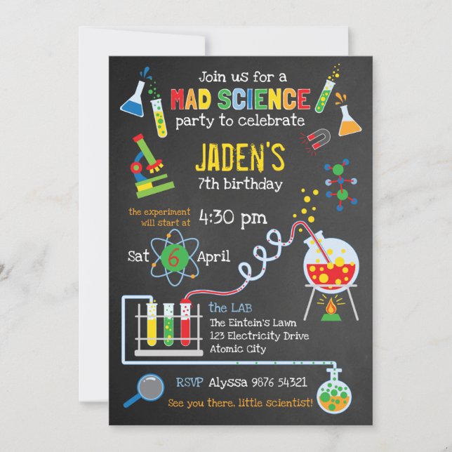 Invitation Fête de science folle neutre en matière de genre l (Devant)