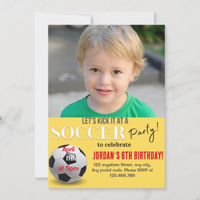 Invitation Fête de soccer (Devant)