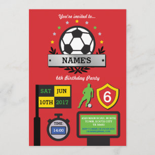 Invitation Fête de soccer du garçon Anniversaire Sports Invit