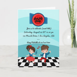 Invitation Fête de Sock Hop du 4 juillet
