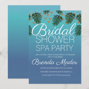 Invitation Fête de Spa Fond de Verdure Ombrée pour Enterremen