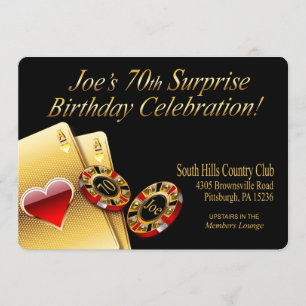 Invitation Fête de style casino DEMANDEZ-MOI DE METTRE DES NO