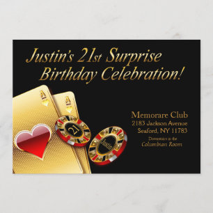 Invitation Fête de style casino DEMANDEZ-MOI DE METTRE DES NO