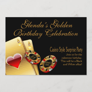 Invitation Fête de style casino DEMANDEZ-MOI DE METTRE LES NO