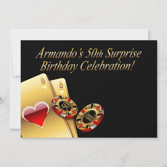 Invitation Fête de style casino DEMANDEZ-MOI DE METTRE LES NO (Devant)