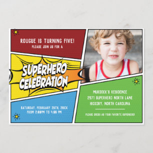 Invitation Fête de Superhero