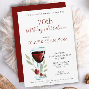 Invitation Fête de Surprise Élégante pour les 70 Ans avec du