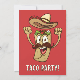 Invitation Fête de tacos avec texte personnalisé