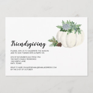 Invitation Fête de Thanksgiving Elegance Fall Friendgiving