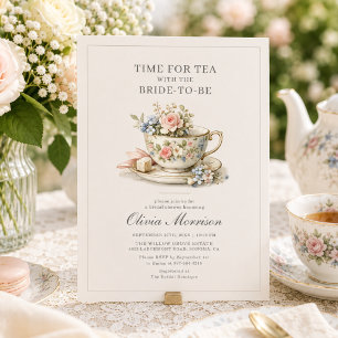 Invitation Fête de thé aux fleurs sauvages pour mariage