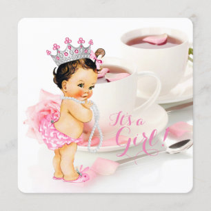 Invitation Fête de thé Baby shower pour filles