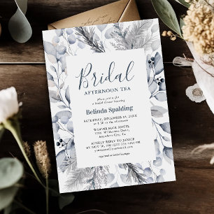 Invitation Fête de thé de mariage à feuillage botanique hiver