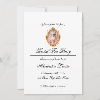 Invitation Fête de Thé de Mariée Marie Antoinette Baroque Roc