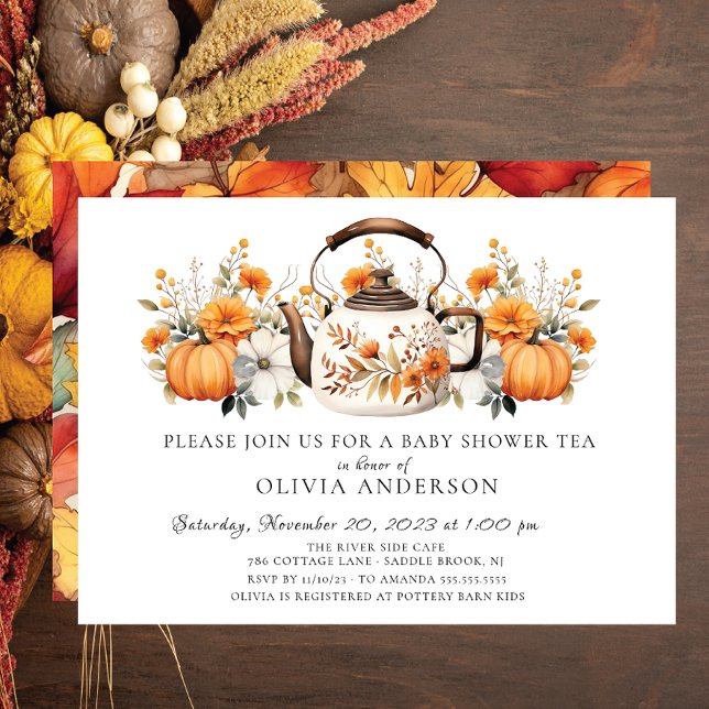 Invitation Fête de thé floral d'automne (Créateur téléchargé)