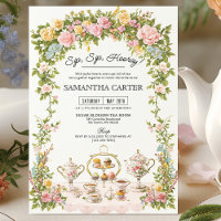 Fête de thé florale dans un jardin vintage pour la