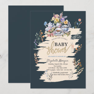 Invitation Fête de thé Prairie de fleurs sauvages Baby Shower