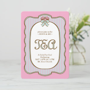 Invitation Fête de thé vintage pour filles et dames