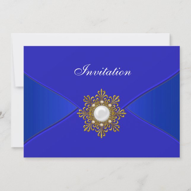 Invitation Fête de toutes occasions bleu royal (Devant)