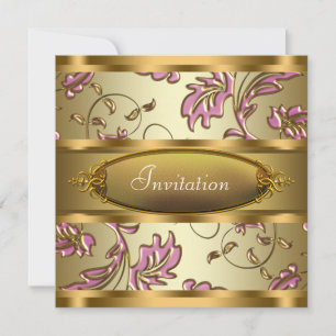 Invitation Fête de toutes occasions en or rose