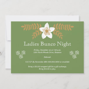 Invitation Fête de vacances de décembre Bunco Bunko
