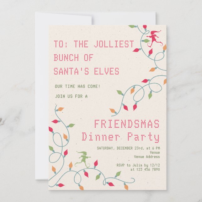 Invitation Fête de vacances de Noël pour les amis Jolmost Bun (Devant)