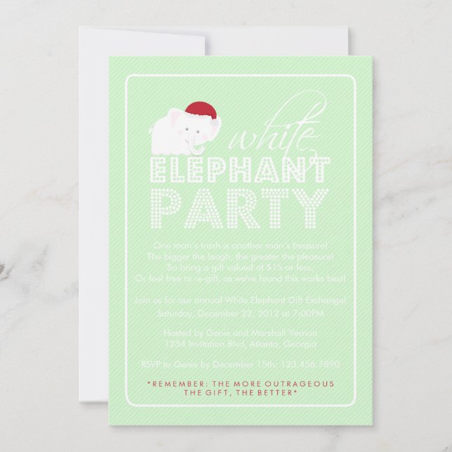 Invitation Fête de vacances d'échange de cadeau d'objet (Devant)