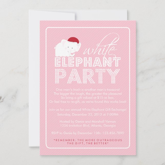 Invitation Fête de vacances d'échange de cadeau d'objet (Devant)