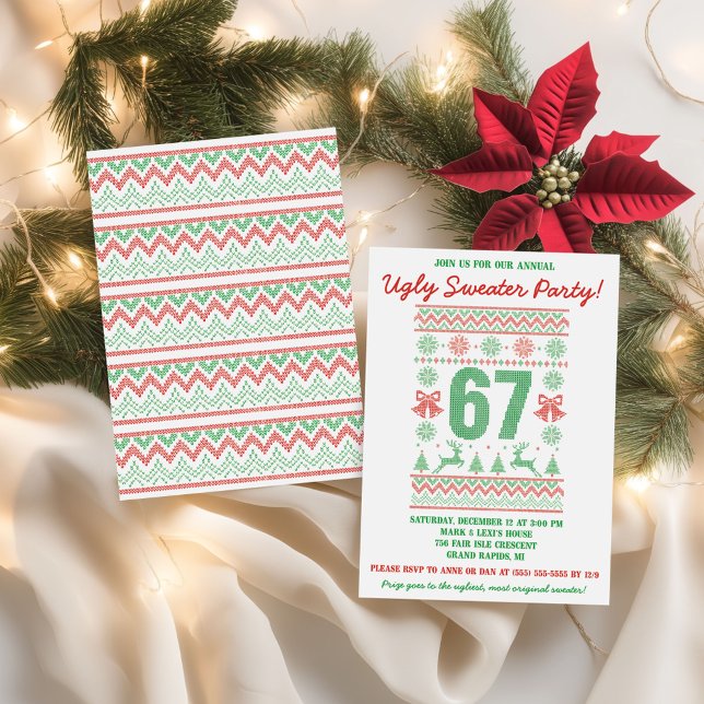 Invitation Fête de vacances des enfants 67 avec des pulls moc (Créateur téléchargé)