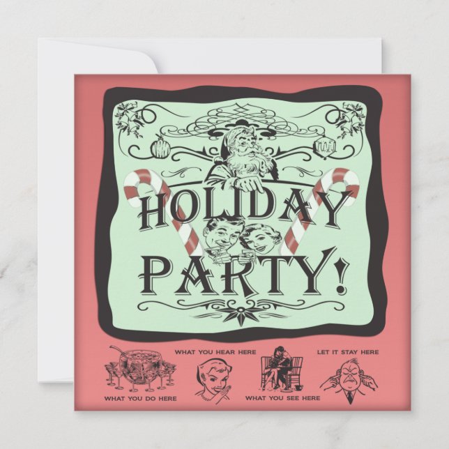 Invitation Fête de vacances Père Noël (Devant)