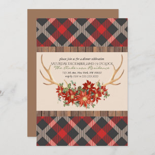 Invitation Fête de vacances Woodland Antlers