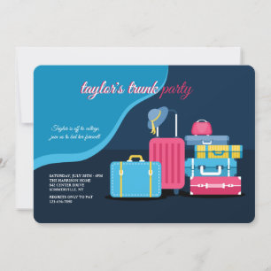 Invitation Fête de valise pour fille
