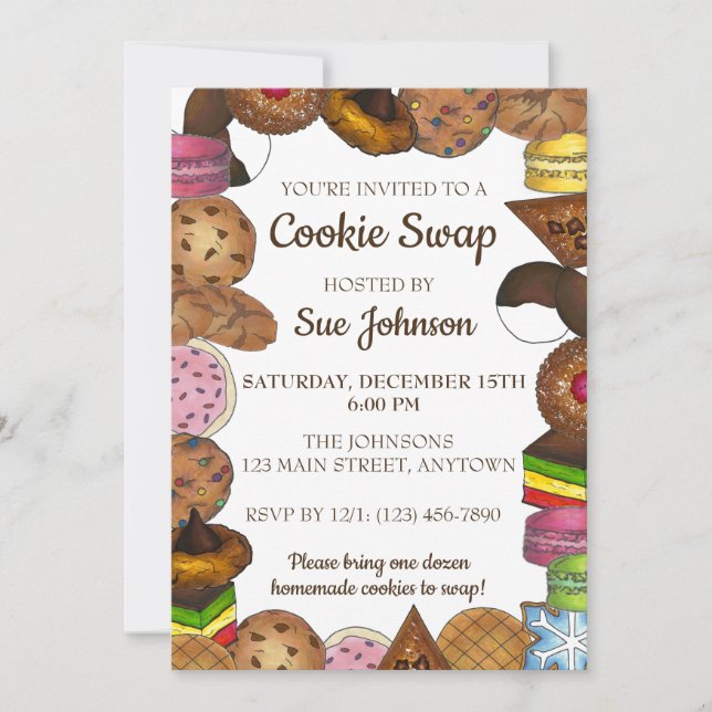 Invitation Fête de vente de pâtisserie de Noël pour échange d (Devant)