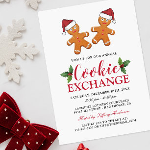 Invitation Fête d'échange de biscuits de Noël
