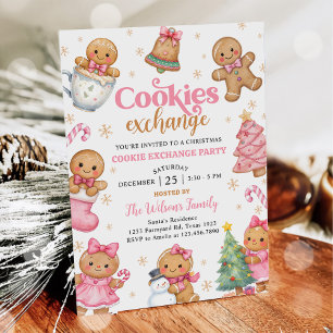 Invitation Fête d'échange de biscuits de Noël au pain d'épice
