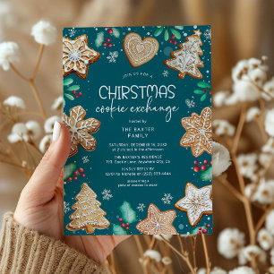 Invitation Fête d'échange de biscuits de Noël festive