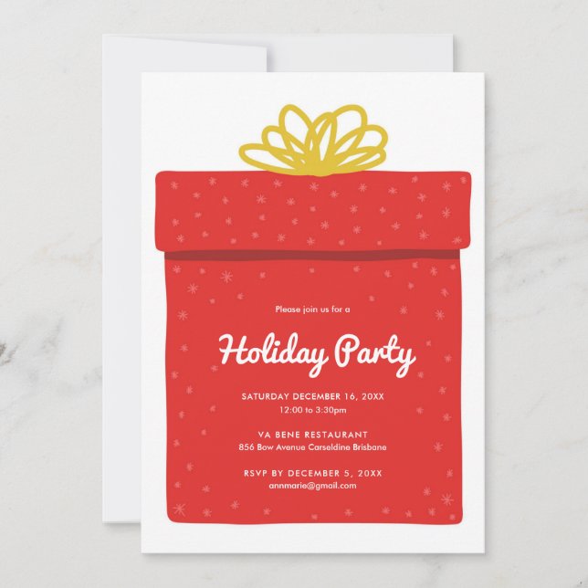 Invitation Fête d'échange de cadeaux Holiday (Devant)
