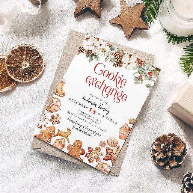 Invitation Fête d'échange de cookies de Noël (Créateur téléchargé)