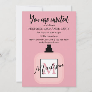 Invitation Fête d'échange de parfum personnalisé rose