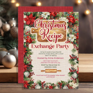 Invitation Fête d'échange de recettes de Noël