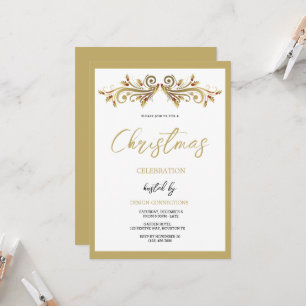 Invitation Fête Décorative Holly Frotts Noël