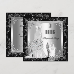 Invitation Fête déguisée Anniversaire 50 ans Incroyable Argen