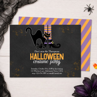Invitation Fête déguisée pour Halloween Sorcière mignonne