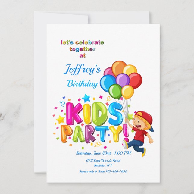 Invitation Fête d'enfants (Devant)